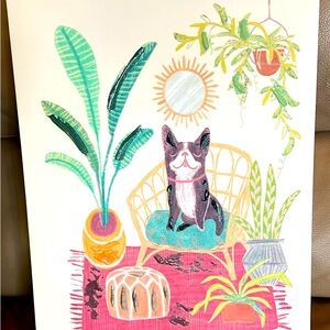 Two 11 x 14 matching canvas paintings one with a kitty and one with the dog